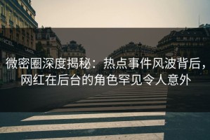 微密圈深度揭秘：热点事件风波背后，网红在后台的角色罕见令人意外