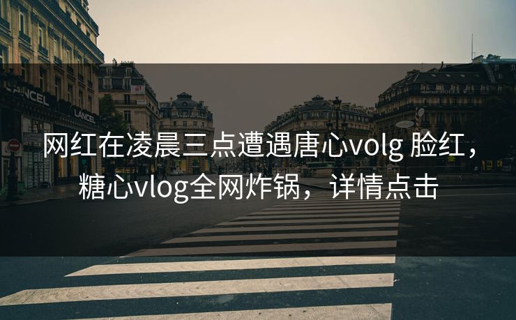 网红在凌晨三点遭遇唐心volg 脸红，糖心vlog全网炸锅，详情点击