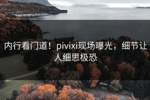 内行看门道！pivixi现场曝光，细节让人细思极恐