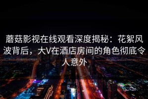 蘑菇影视在线观看深度揭秘：花絮风波背后，大V在酒店房间的角色彻底令人意外