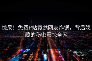 惊呆！免费P站竟然网友炸锅，背后隐藏的秘密震惊全网