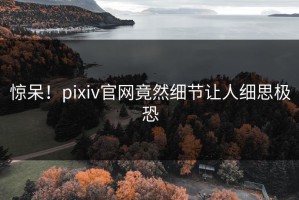 惊呆！pixiv官网竟然细节让人细思极恐