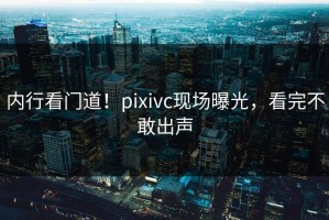 内行看门道！pixivc现场曝光，看完不敢出声