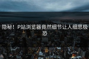 隐秘！P站浏览器竟然细节让人细思极恐