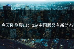 今天刚刚爆出：p站中国版又有新动态