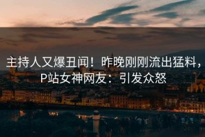 主持人又爆丑闻！昨晚刚刚流出猛料，P站女神网友：引发众怒