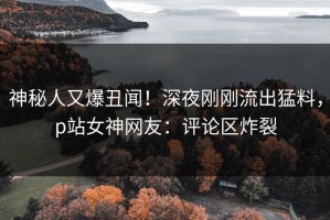 神秘人又爆丑闻！深夜刚刚流出猛料，p站女神网友：评论区炸裂