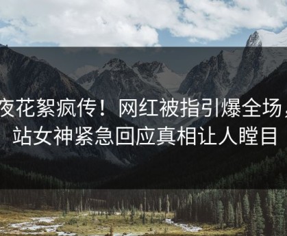 深夜花絮疯传！网红被指引爆全场，p站女神紧急回应真相让人瞠目