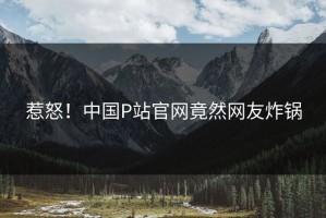 惹怒！中国P站官网竟然网友炸锅