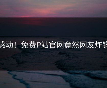 感动！免费P站官网竟然网友炸锅