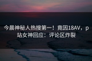 今晨神秘人热搜第一！竟因18AV，p站女神回应：评论区炸裂