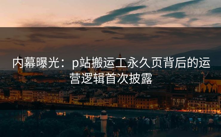 内幕曝光：p站搬运工永久页背后的运营逻辑首次披露