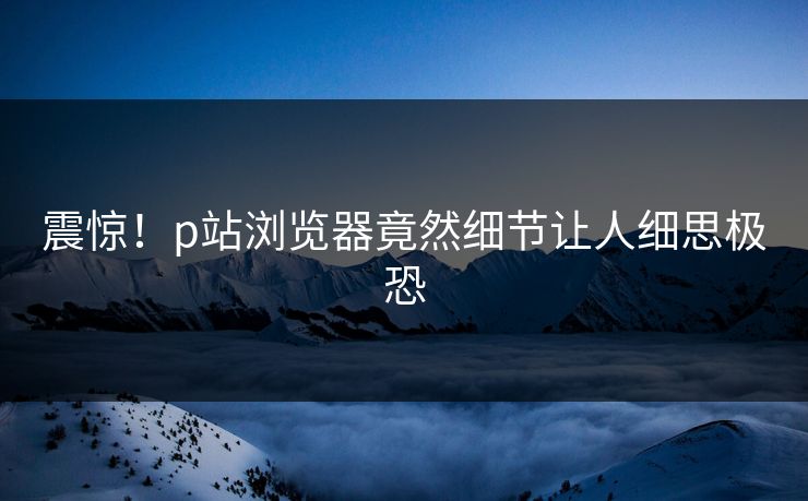 震惊！p站浏览器竟然细节让人细思极恐