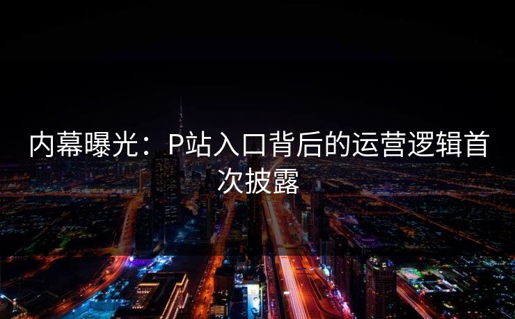 内幕曝光：P站入口背后的运营逻辑首次披露