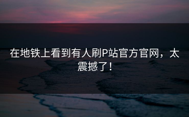 在地铁上看到有人刷P站官方官网，太震撼了！