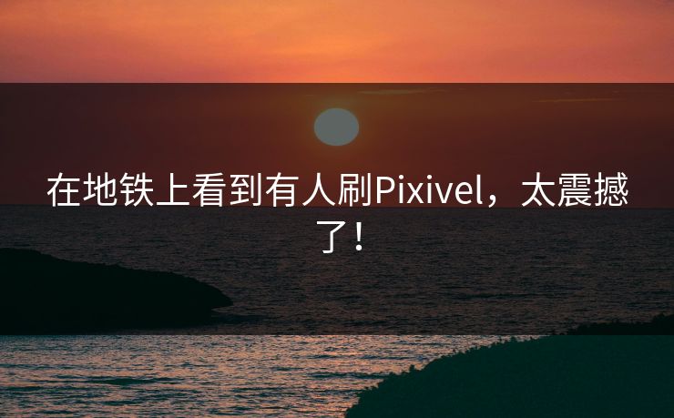 在地铁上看到有人刷Pixivel，太震撼了！
