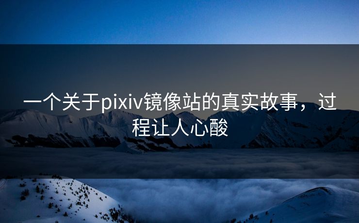 一个关于pixiv镜像站的真实故事，过程让人心酸