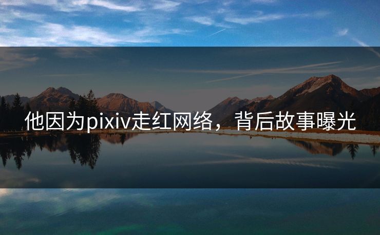 他因为pixiv走红网络，背后故事曝光