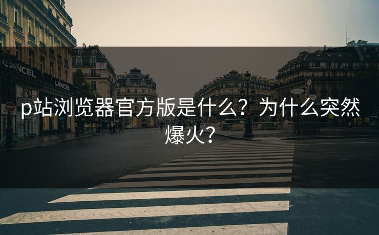 p站浏览器官方版是什么？为什么突然爆火？