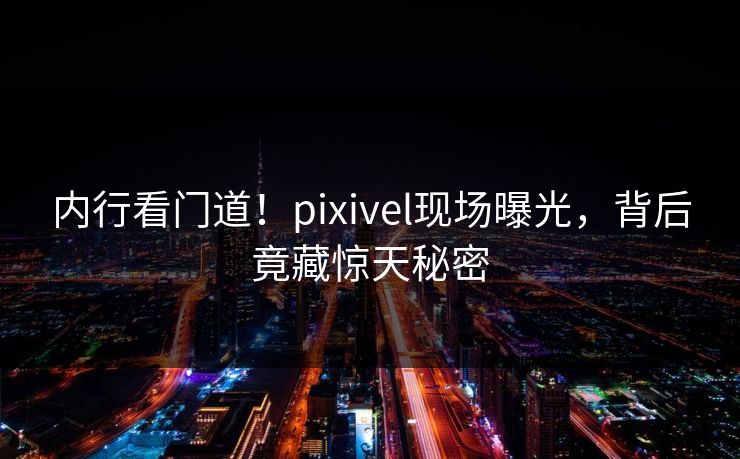 内行看门道！pixivel现场曝光，背后竟藏惊天秘密