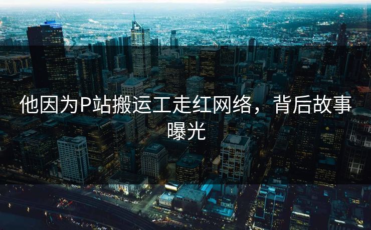 他因为P站搬运工走红网络，背后故事曝光