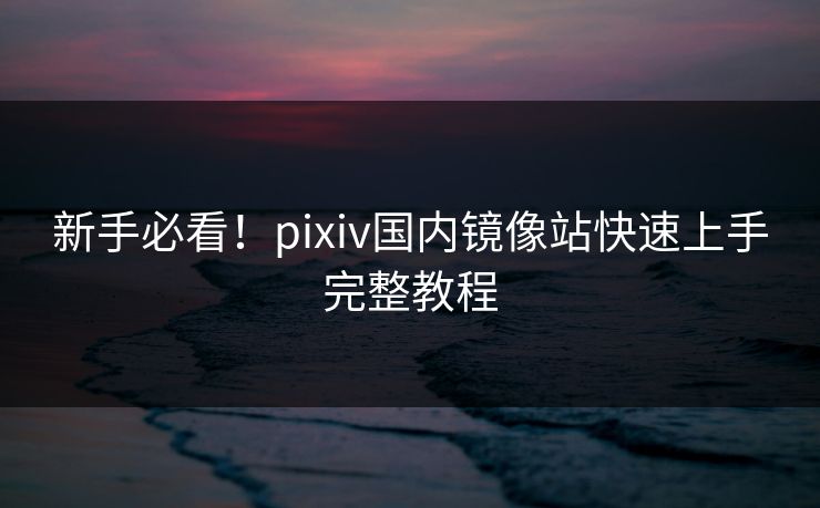 新手必看！pixiv国内镜像站快速上手完整教程
