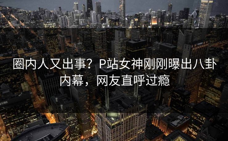 圈内人又出事？P站女神刚刚曝出八卦内幕，网友直呼过瘾